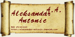 Aleksandar Antonić vizit kartica